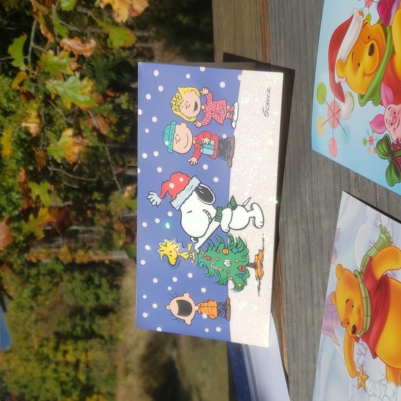 Bundle of 27 Christmas cards Snoopy Pooh bear Disney Peanuts - Picture 2 of 10